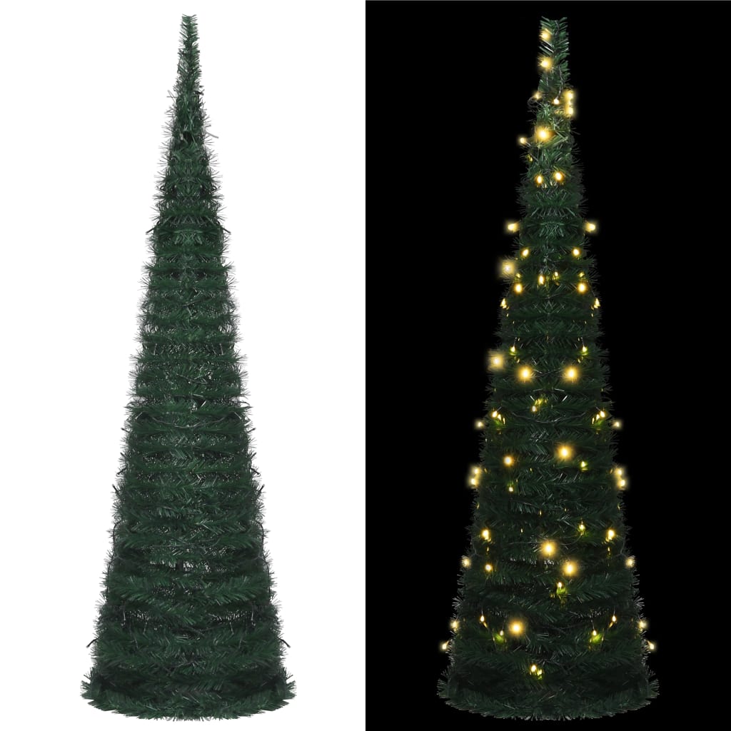 vidaXL Pop-up String Artificial Pre-lit Christmas Tree Xmas Decoration Green