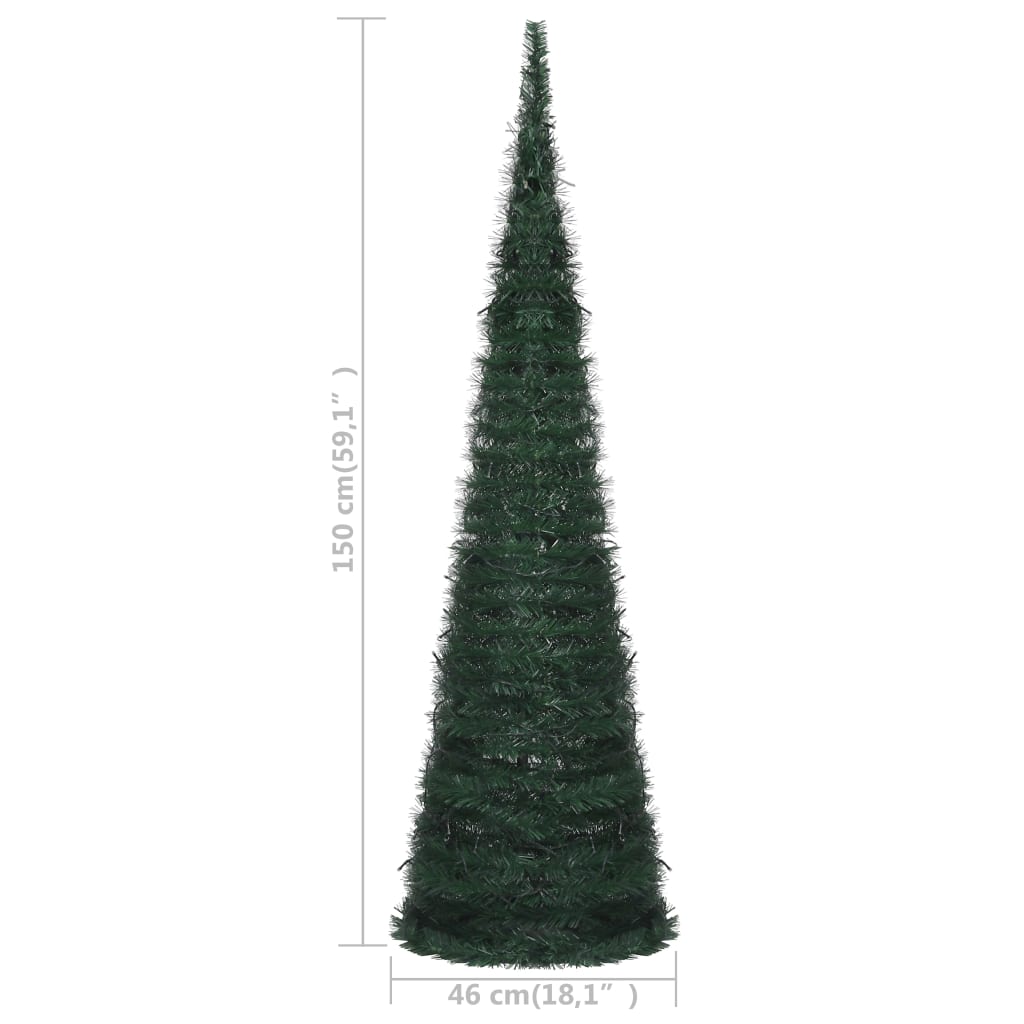 vidaXL Pop-up String Artificial Pre-lit Christmas Tree Xmas Decoration Green