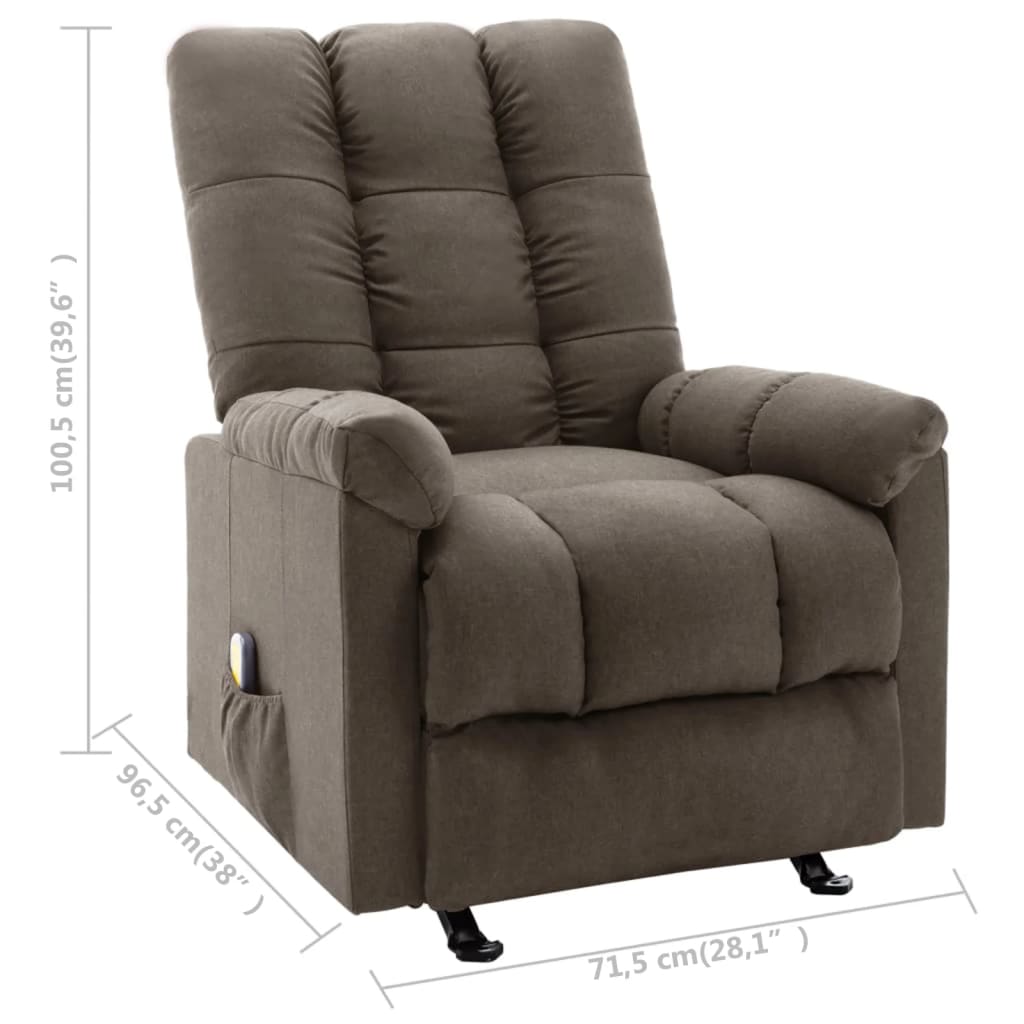 vidaXL Massage Recliner Electric Massaging Recliner Chair for Elderly Fabric-2