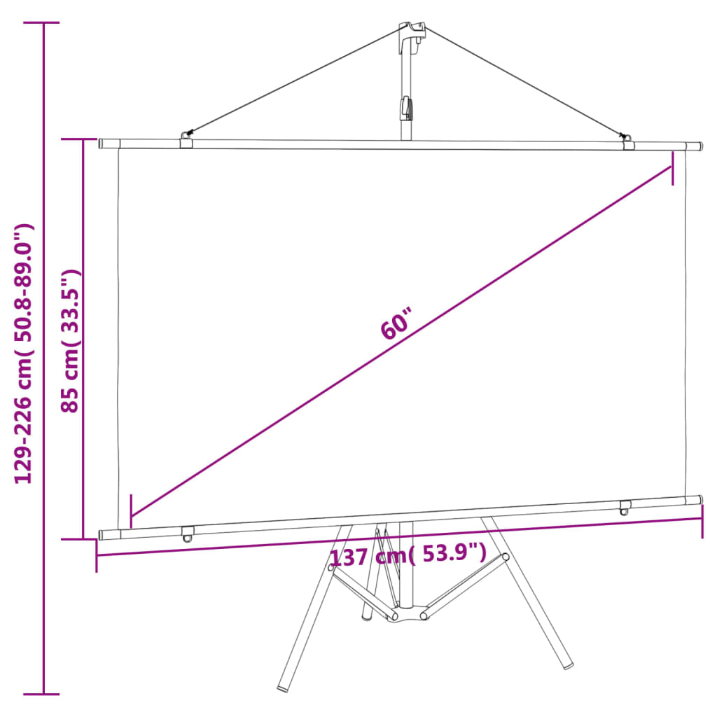 vidaXL projection screen Home Theater Screen Pull-down Projector Screen 4:3-2
