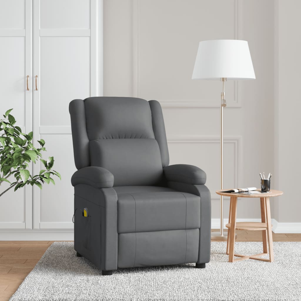 vidaXL Massage Chair Adjustable Reclining Chair Theater Armchair Faux Leather