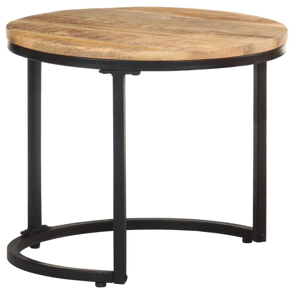 NNEVL Side Tables 3 pcs Rough Mango Wood