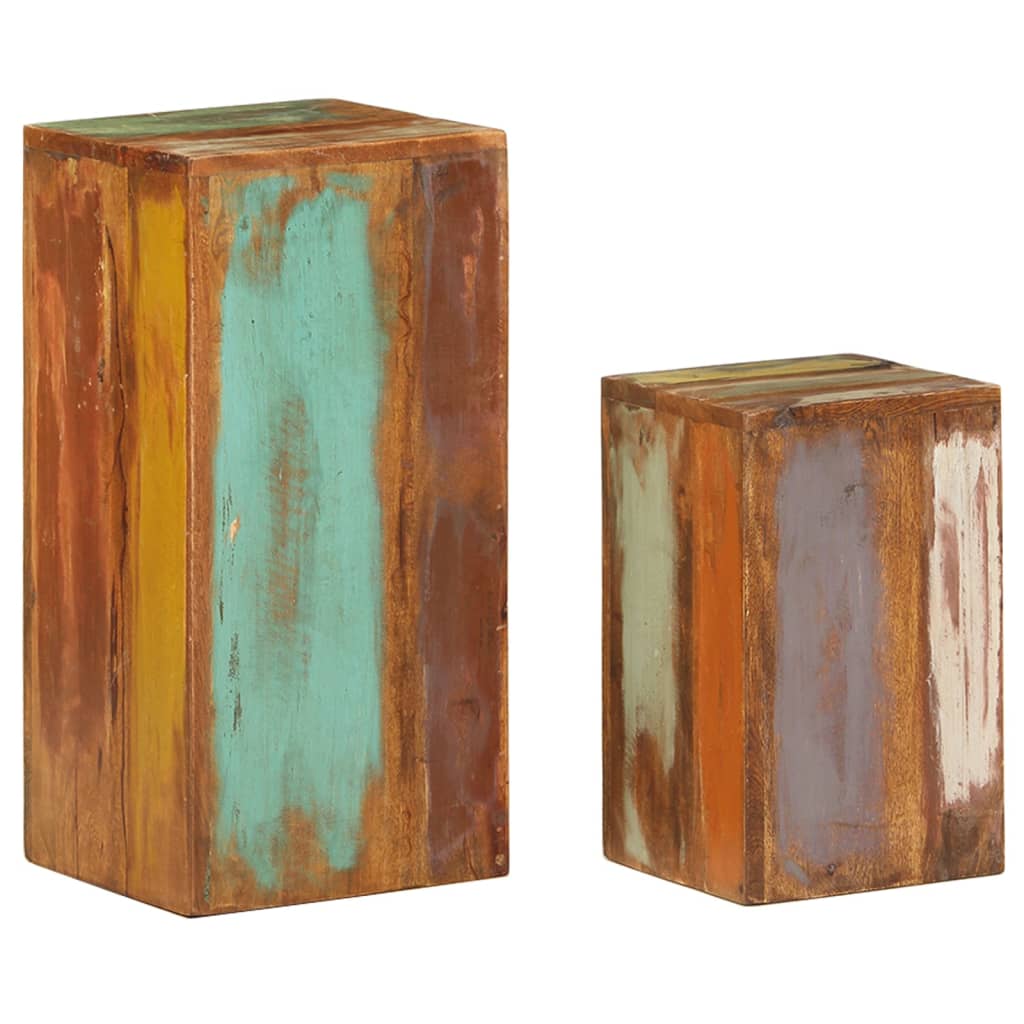 vidaXL Plant Stands Accent Side Sofa End Table Furniture 2 Pcs Solid Wood