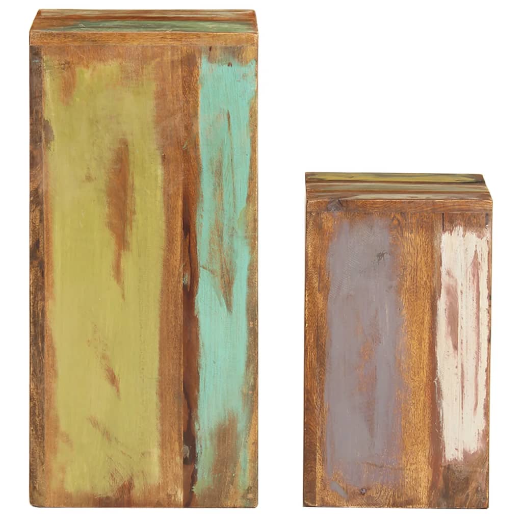 vidaXL Plant Stands Accent Side Sofa End Table Furniture 2 Pcs Solid Wood