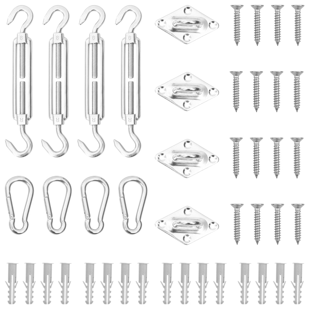 vidaXL Shade Sail Hardware Kit Sunshade Installation 12 Piece Stainless Steel