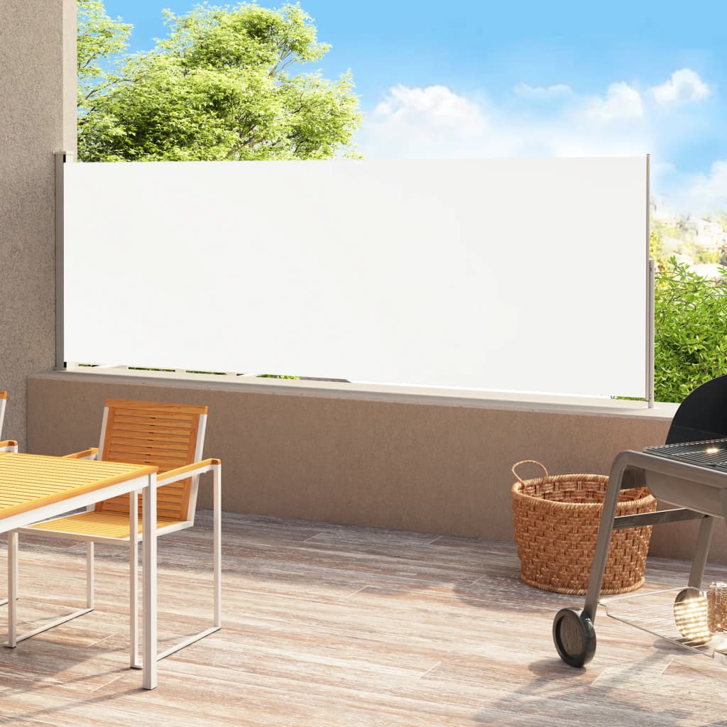 vidaXL Patio Retractable Side Awning 78.7"x196.9" Cream
