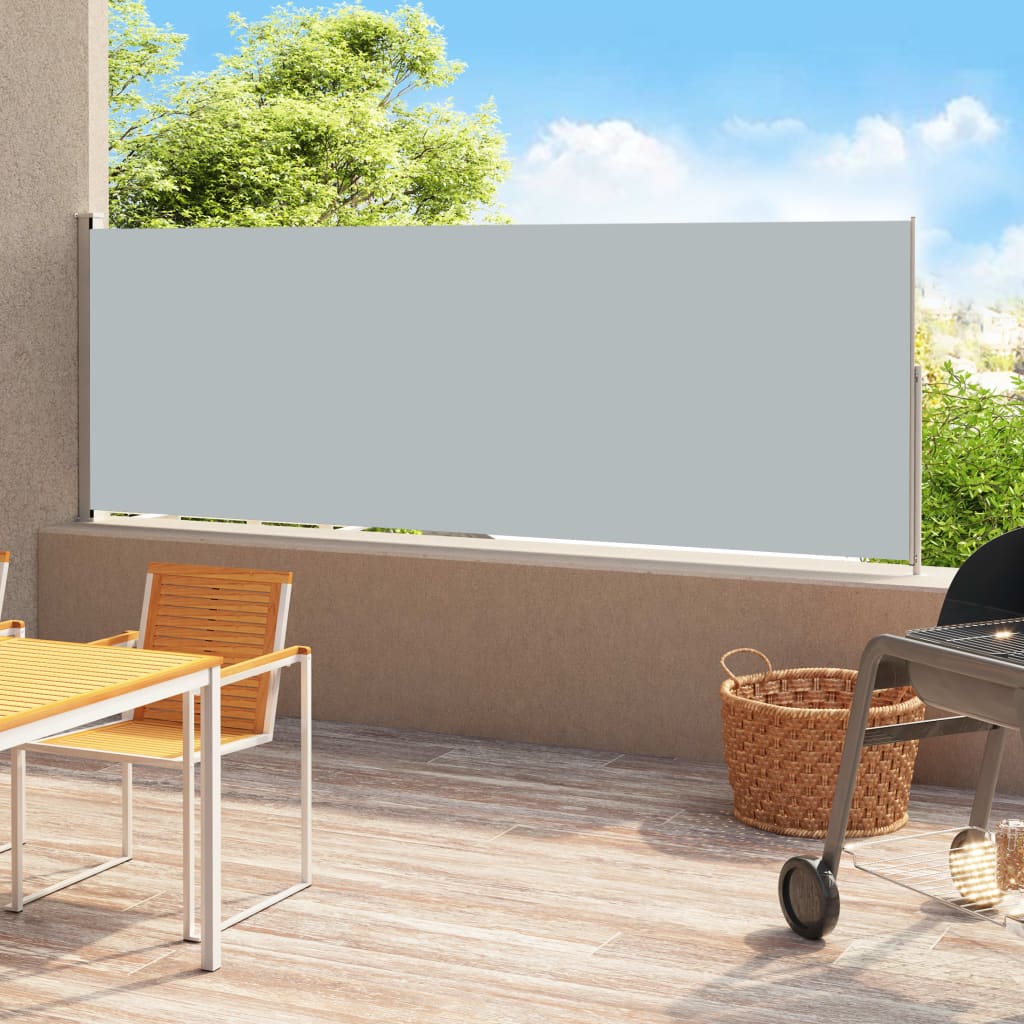 vidaXL Patio Retractable Side Awning 78.7"x196.9" Gray-0