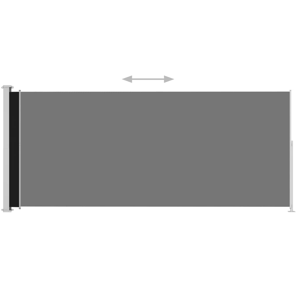 vidaXL Patio Retractable Side Awning 86.6"x196.9" Black