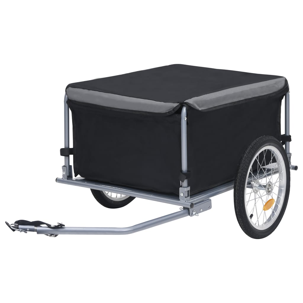 vidaXL Bike Trailer Bicycle Cargo Trailer Tow Bicycle Cart Steel and Polyester