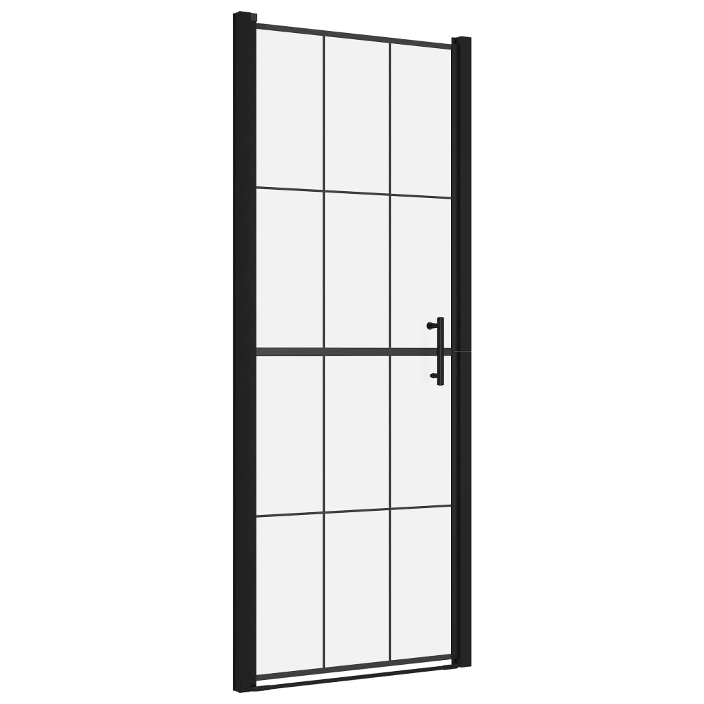 vidaXL Shower Door Shower Enclosure Screen for Bathroom Tempered Glass Black
