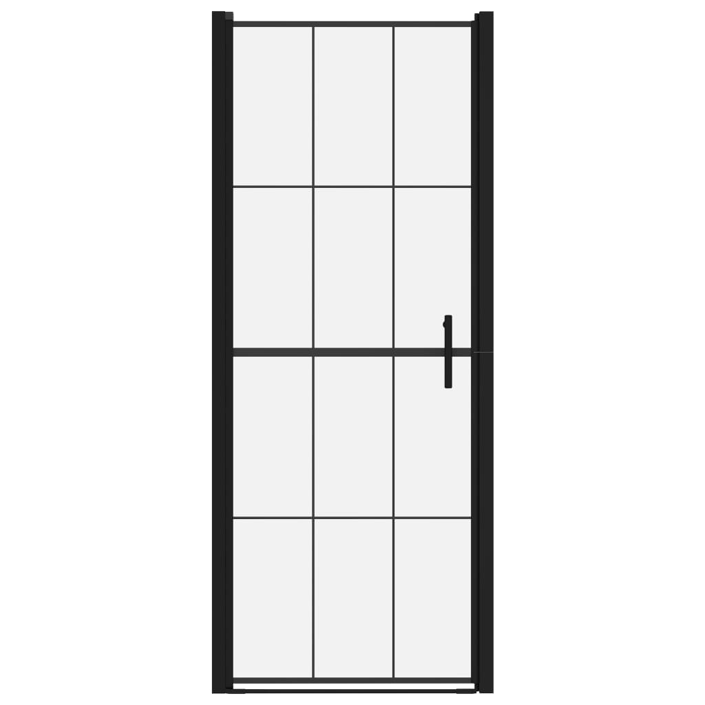 vidaXL Shower Door Shower Enclosure Screen for Bathroom Tempered Glass Black