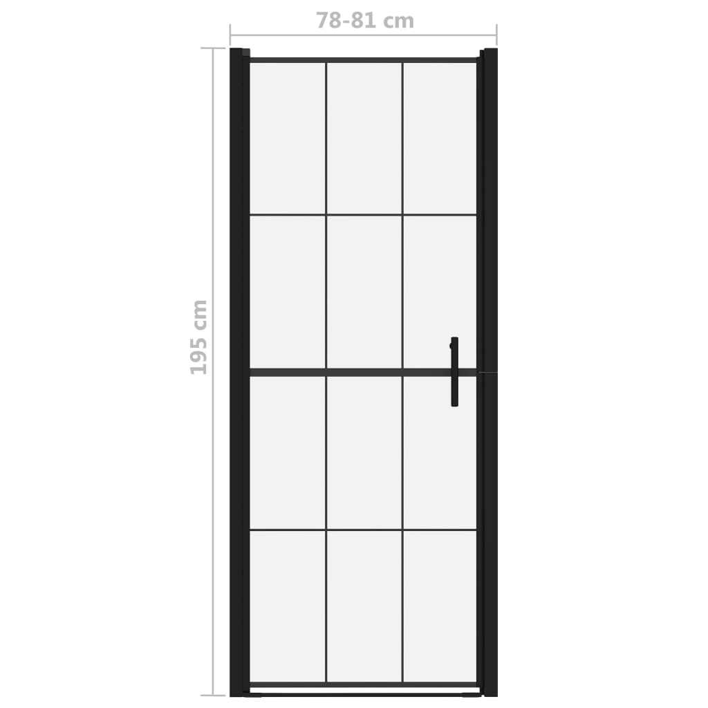 vidaXL Shower Door Shower Enclosure Screen for Bathroom Tempered Glass Black