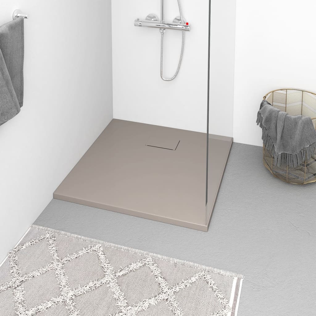 vidaXL Shower Base Pan with Center Drain Shower Tray Bath Pan SMC Rectangular