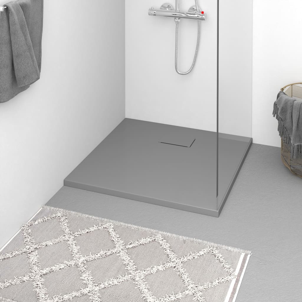 vidaXL Shower Base Pan with Center Drain Shower Tray Bath Pan SMC Rectangular