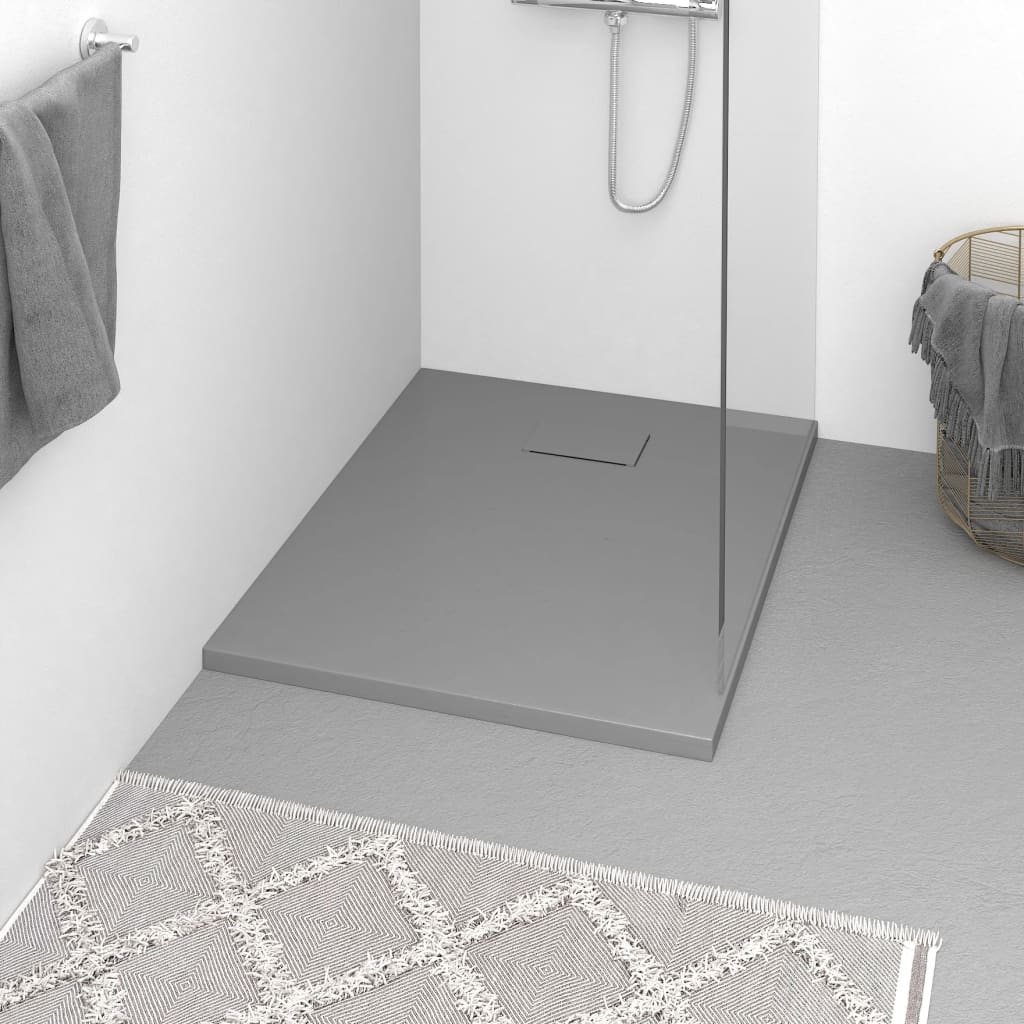 vidaXL Shower Base Pan with Center Drain Shower Tray Bath Pan SMC Rectangular