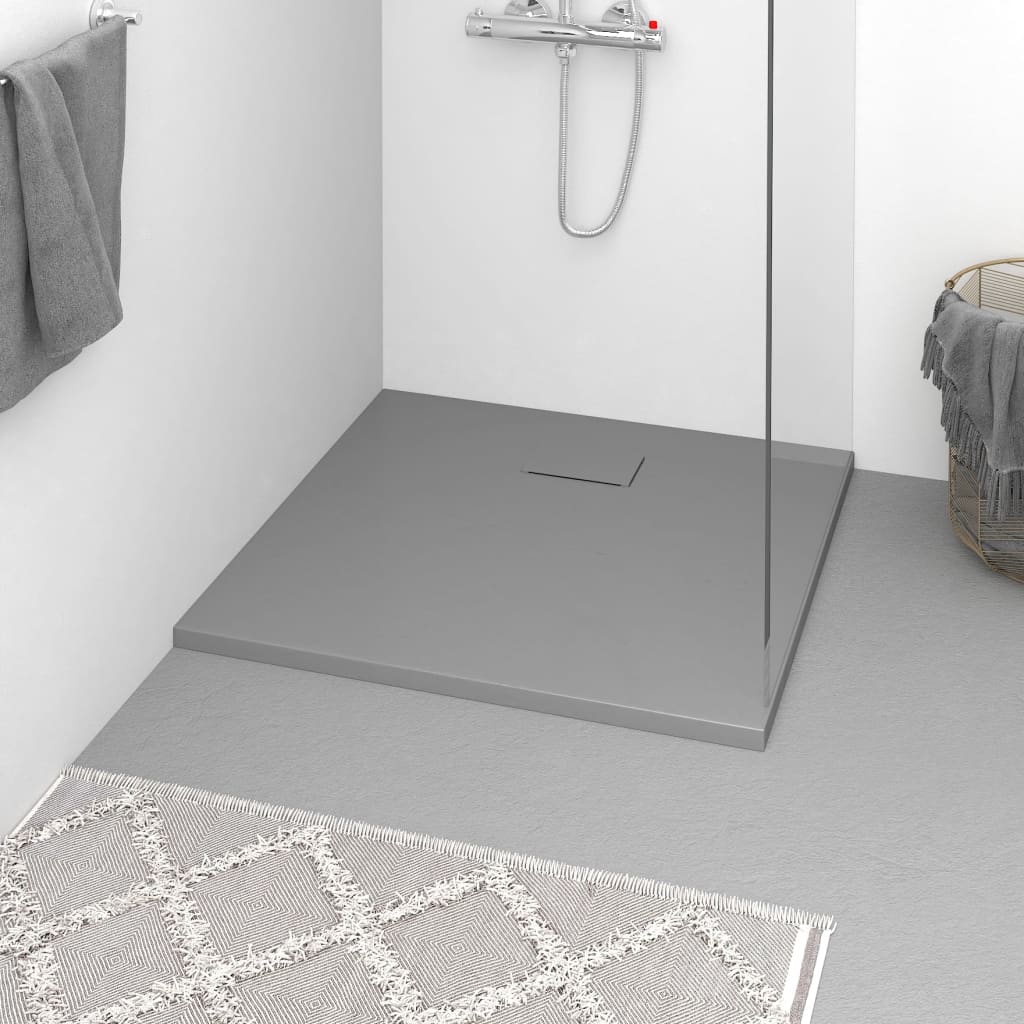 vidaXL Shower Base Pan with Center Drain Shower Tray Bath Pan SMC Rectangular