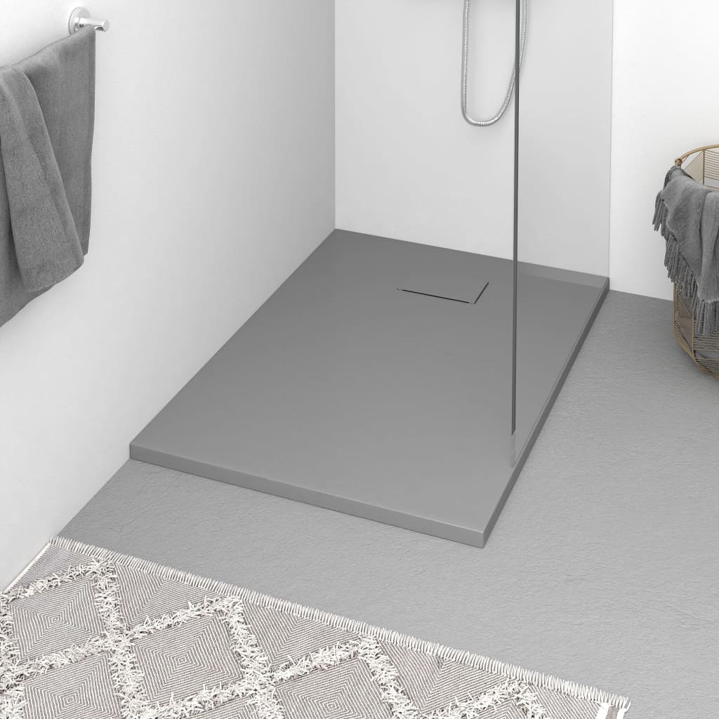 vidaXL Shower Base Pan with Center Drain Shower Tray Bath Pan SMC Rectangular