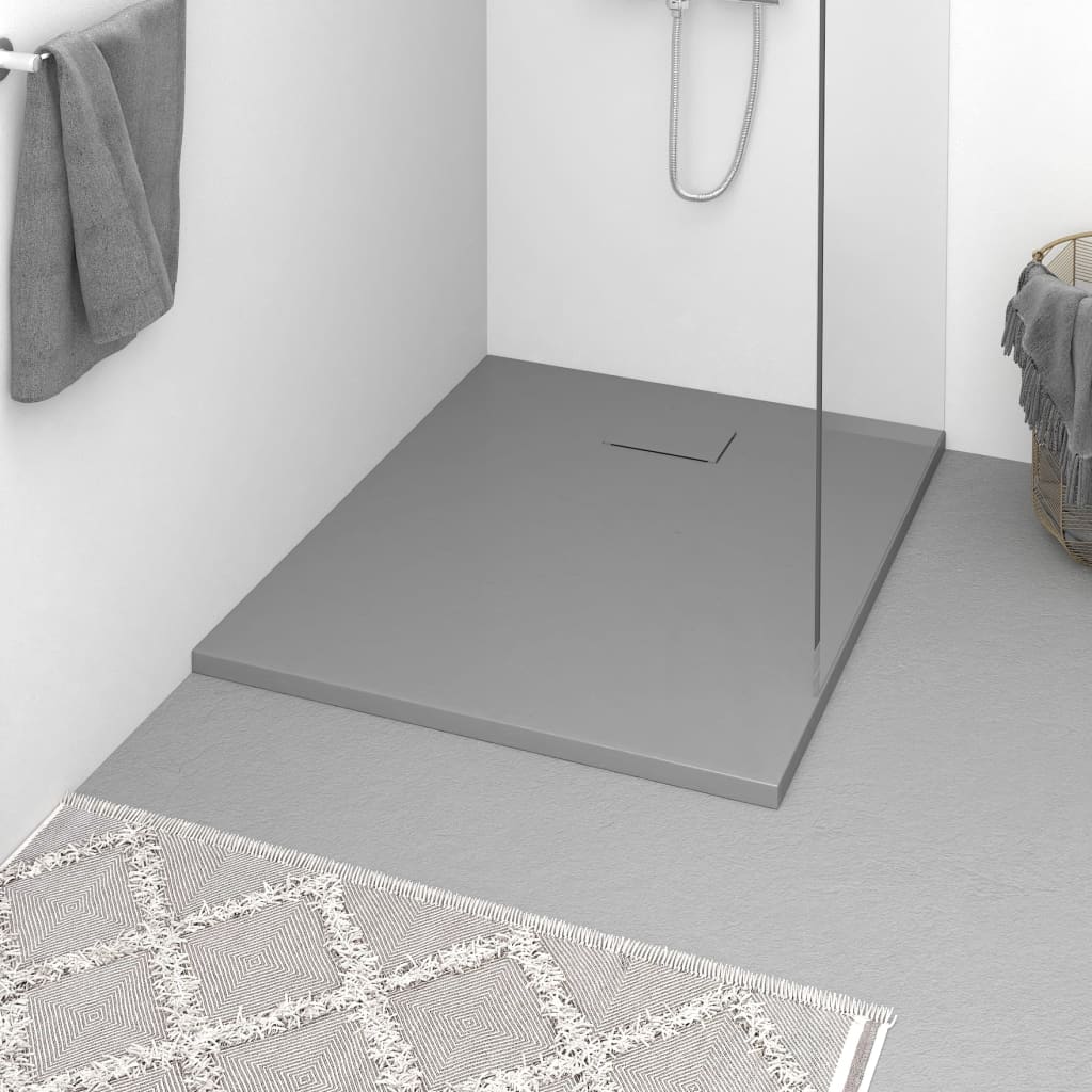 vidaXL Shower Base Pan with Center Drain Shower Tray Bath Pan SMC Rectangular
