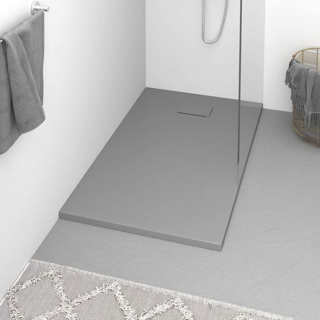 vidaXL Shower Base Pan with Center Drain Shower Tray Bath Pan SMC Rectangular