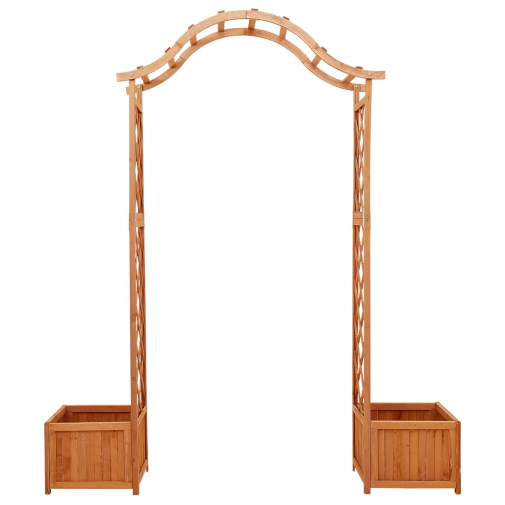 vidaXL Pergola Outdoor Garden Arch Pergola Trellis with Planter Solid Wood Fir