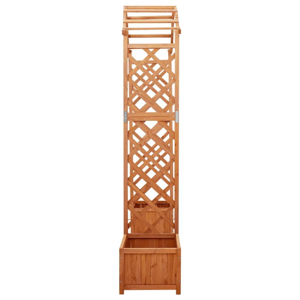 vidaXL Pergola Outdoor Garden Arch Pergola Trellis with Planter Solid Wood Fir