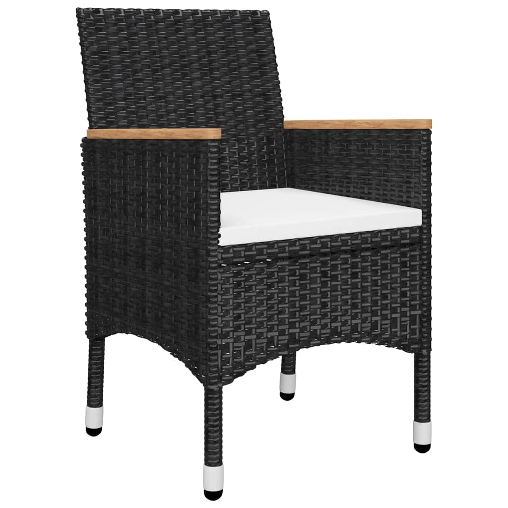 vidaXL 5 Piece Patio Dining Set Black