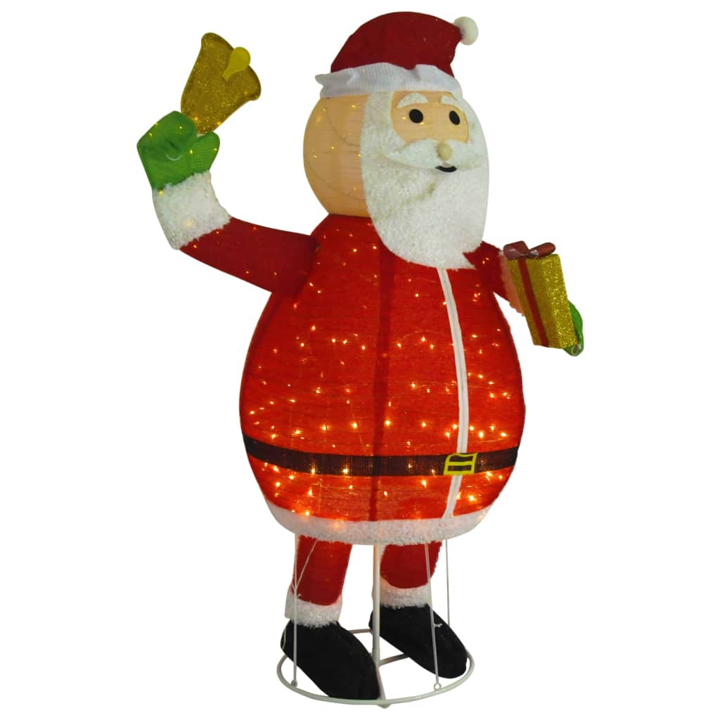 vidaXL Decorative Christmas Santa Claus Figure LED Luxury Fabric 6 ft-1