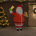 vidaXL Decorative Christmas Santa Claus Figure LED Luxury Fabric 6 ft-0