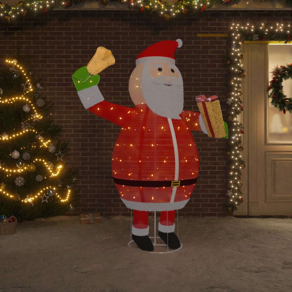 vidaXL Decorative Christmas Santa Claus Figure LED Luxury Fabric 6 ft-0