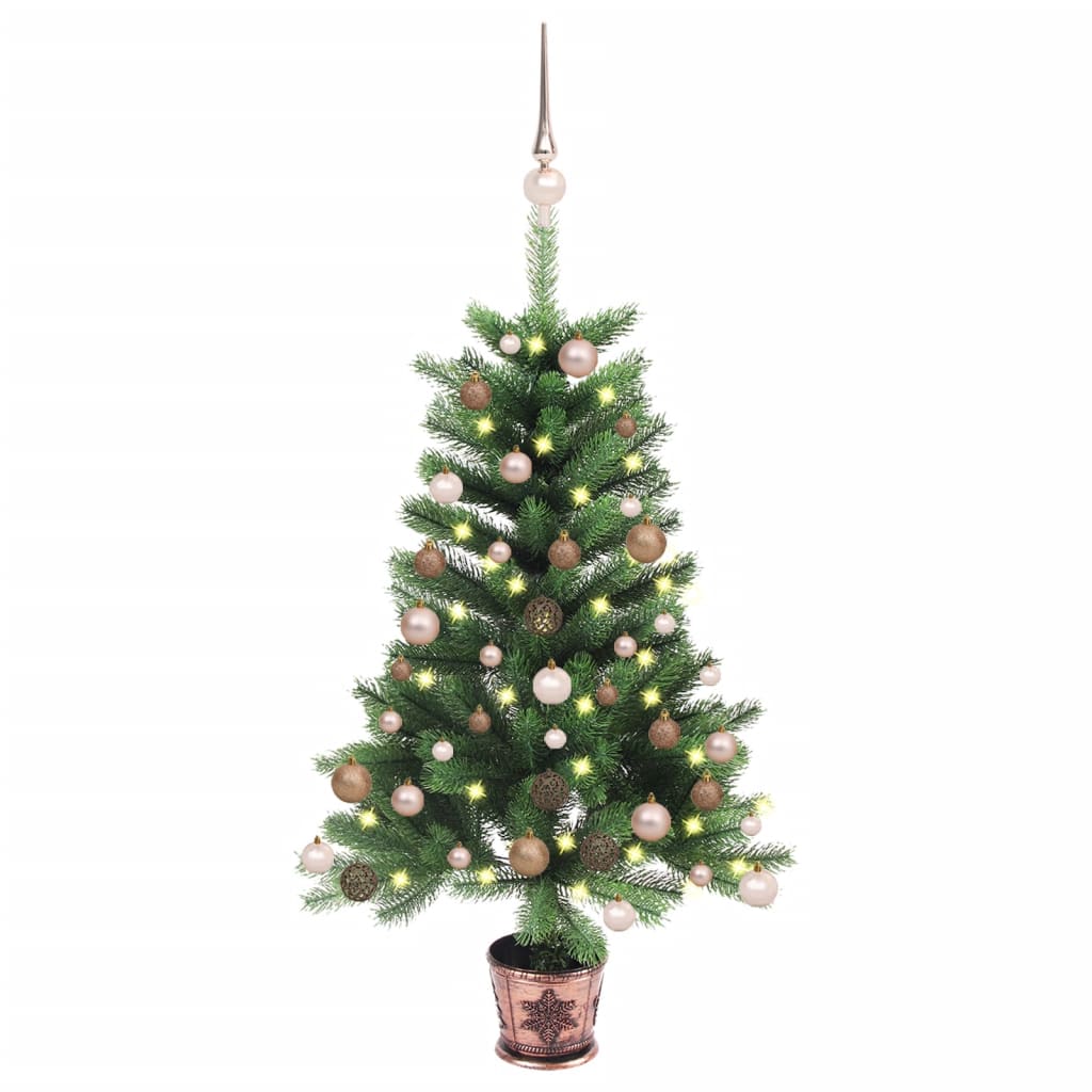 vidaXL Artificial Pre-lit Christmas Tree with Ball Set Xmas Tree Decoration-0
