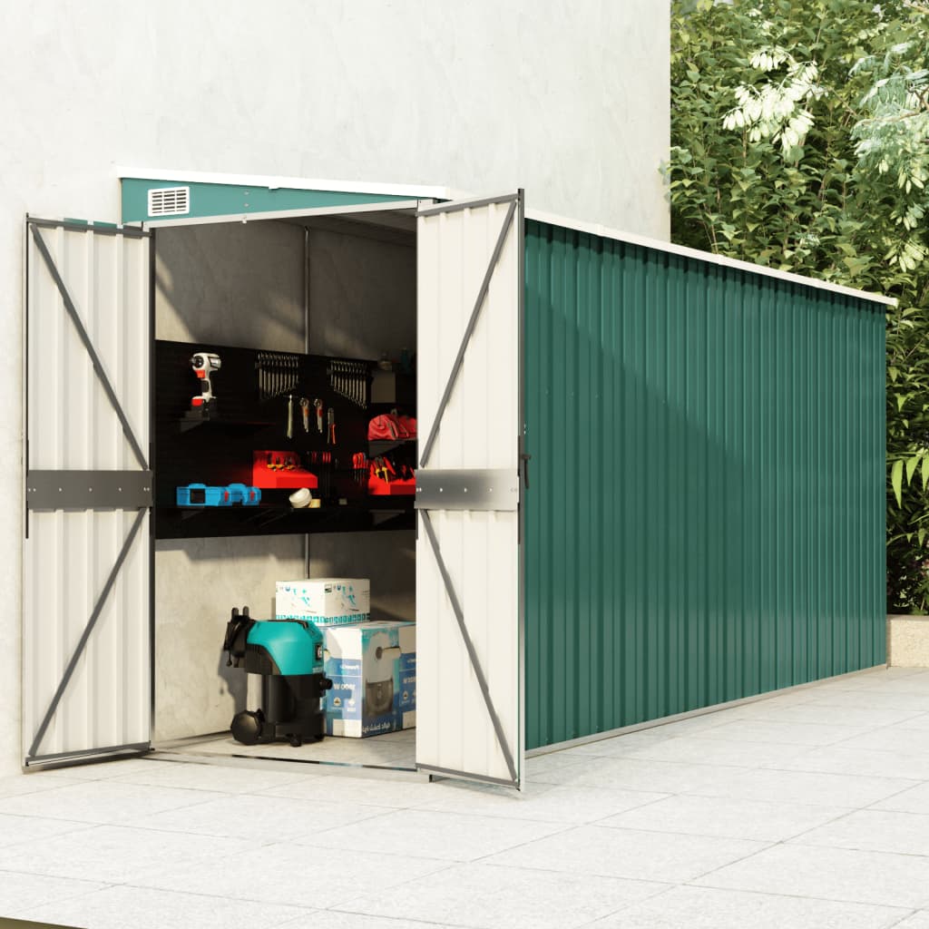 vidaXL Storage Shed Wall-mounted Garden Shed for Backyard Galvanized Steel