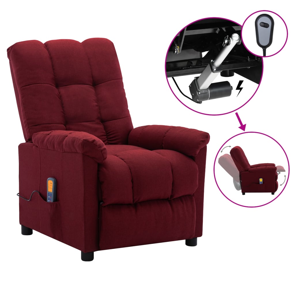 vidaXL Massage Recliner Chair Electric Reclining Chair for Elderly Fabric-9