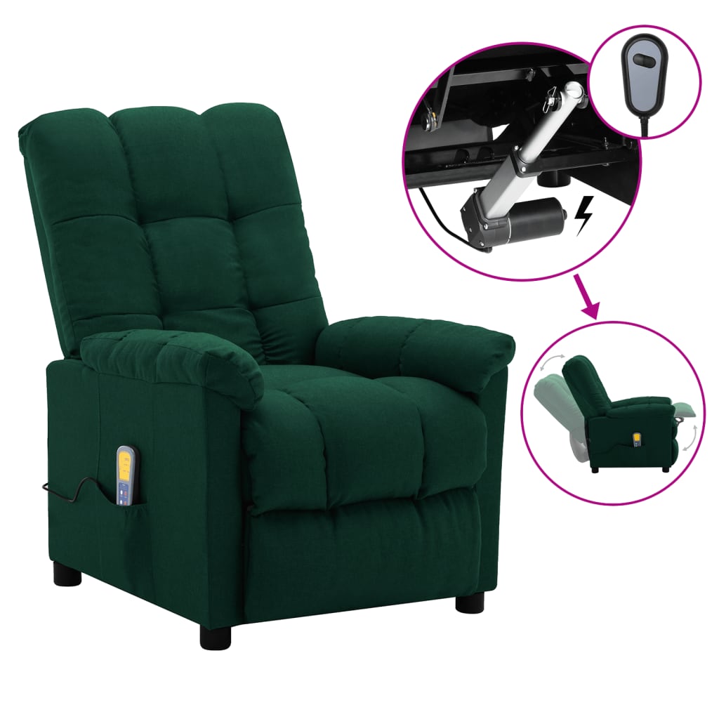 vidaXL Massage Recliner Chair Electric Reclining Chair for Elderly Fabric-7