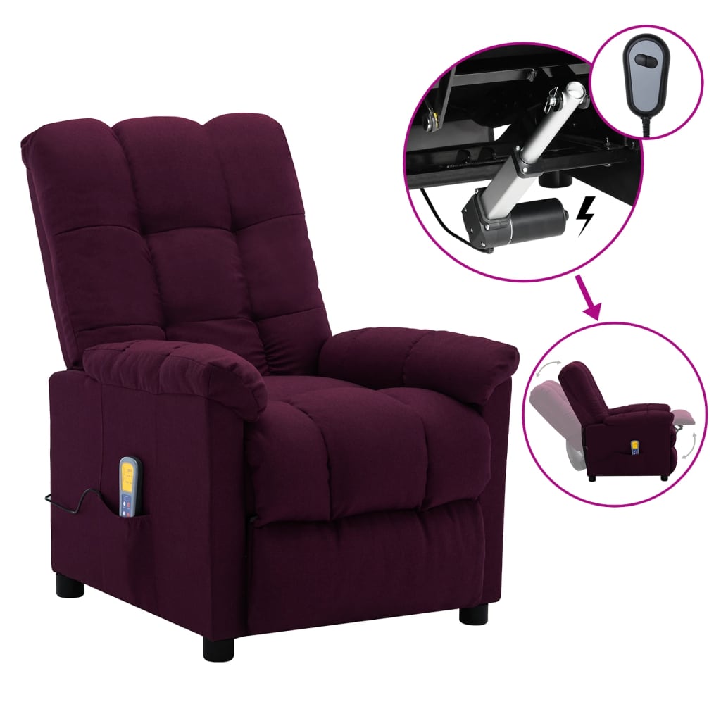 vidaXL Massage Recliner Chair Electric Reclining Chair for Elderly Fabric-8