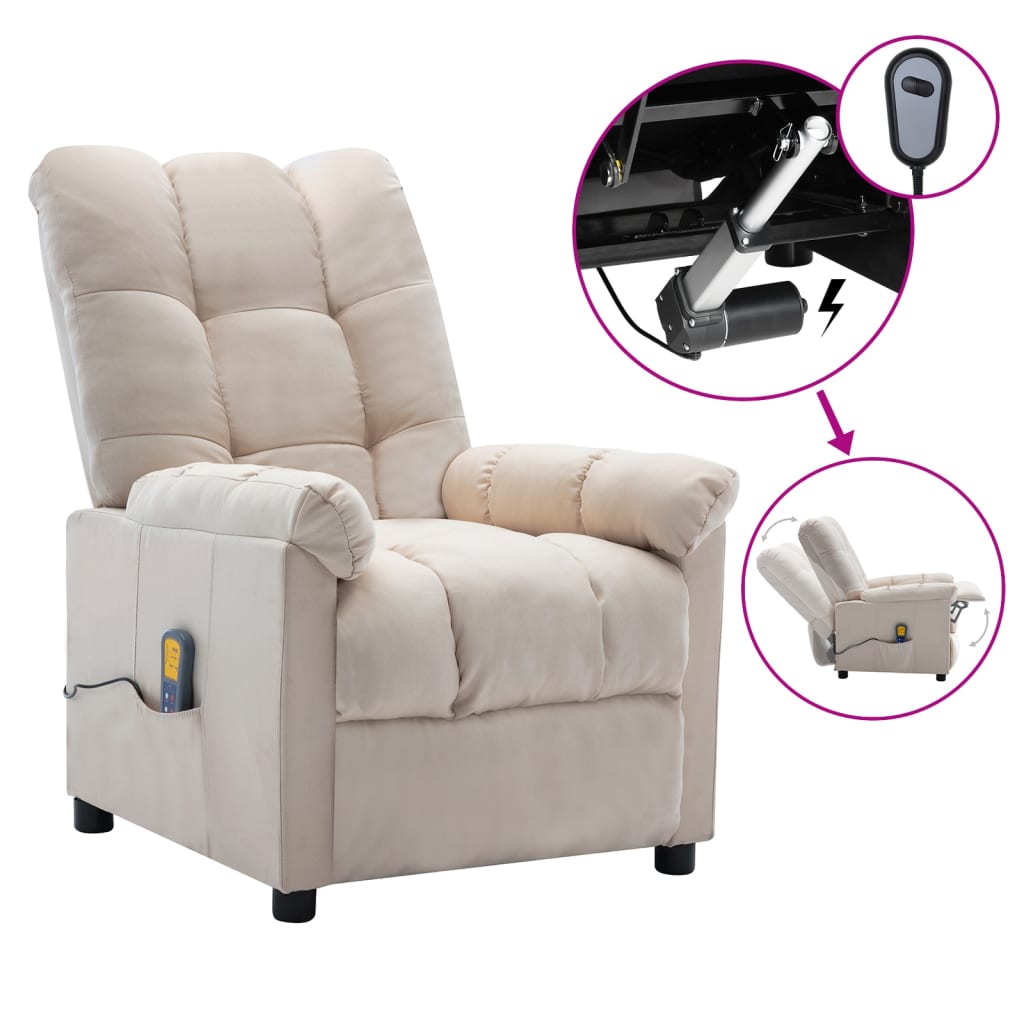 vidaXL Massage Recliner Chair Electric Reclining Chair for Elderly Fabric-6