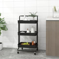 vidaXL 3-Tier Kitchen Trolley Rolling Storage Cart with Wheels Iron and ABS-5