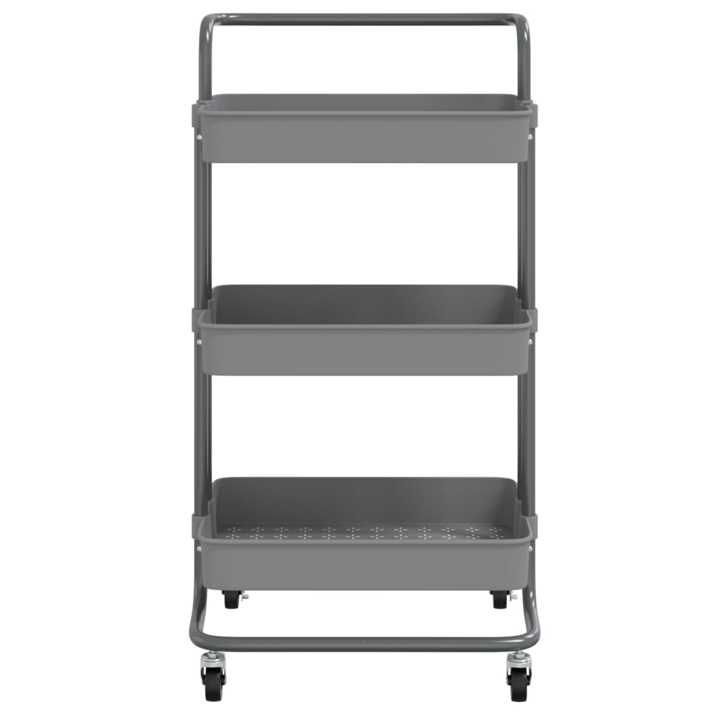 vidaXL 3-Tier Kitchen Trolley Rolling Storage Cart with Wheels Iron and ABS-3