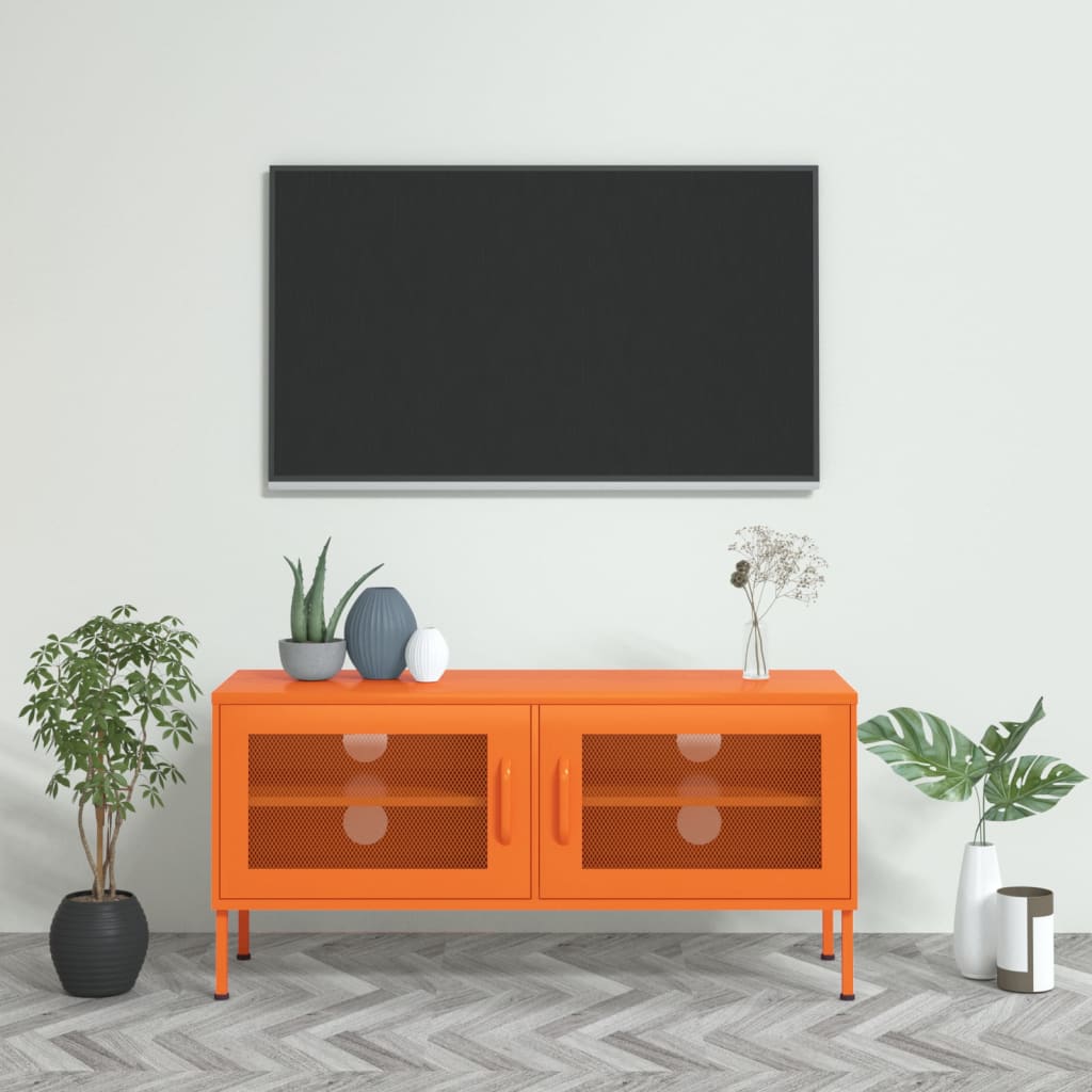 vidaXL TV Stand TV Unit Sideboard Home TV Console Media Unit Cupboard Steel