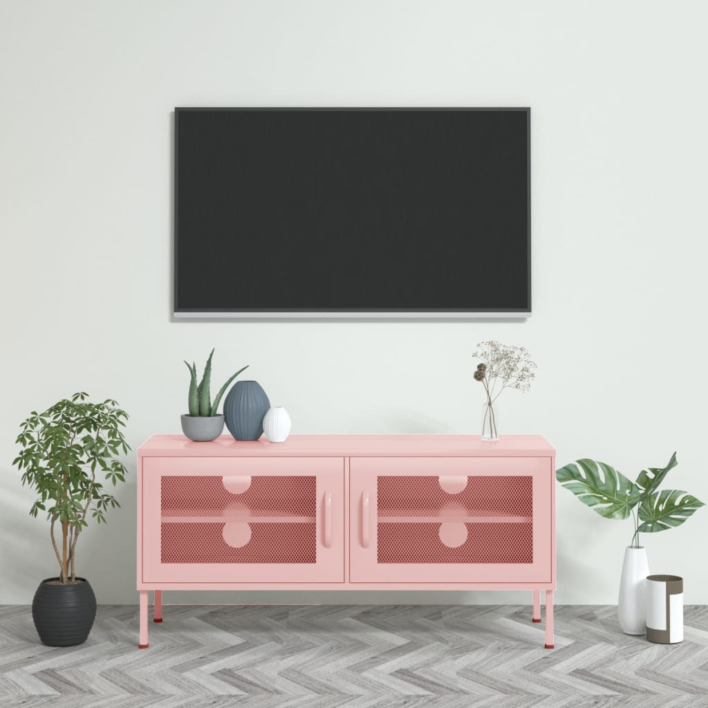 vidaXL TV Stand TV Unit Sideboard Home TV Console Media Unit Cupboard Steel