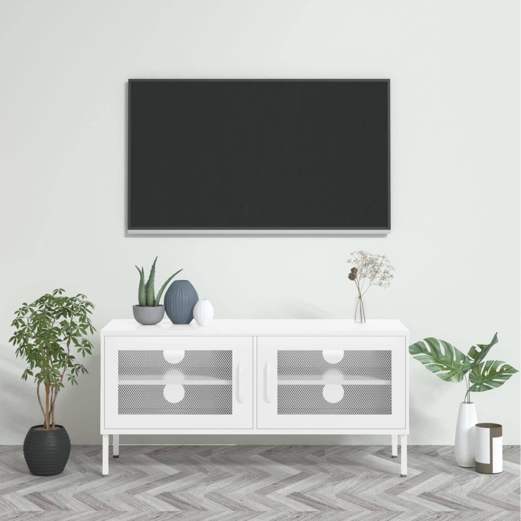 vidaXL TV Stand TV Unit Sideboard Home TV Console Media Unit Cupboard Steel
