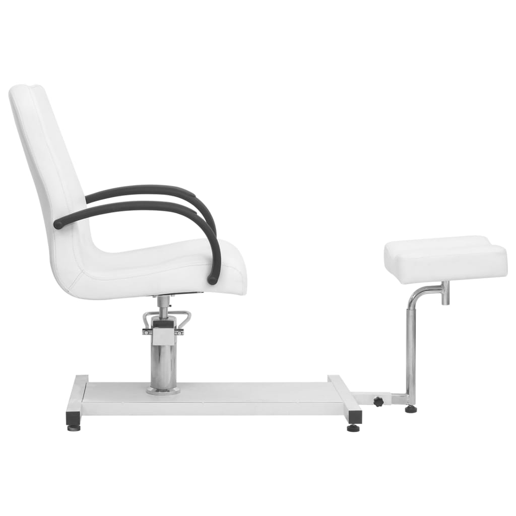 vidaXL Massage Chair with Footrest White 50"x23.6"x38.6" Faux Leather-1
