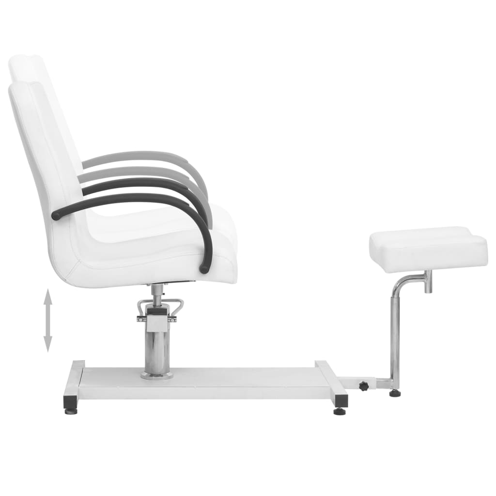 vidaXL Massage Chair with Footrest White 50"x23.6"x38.6" Faux Leather-2
