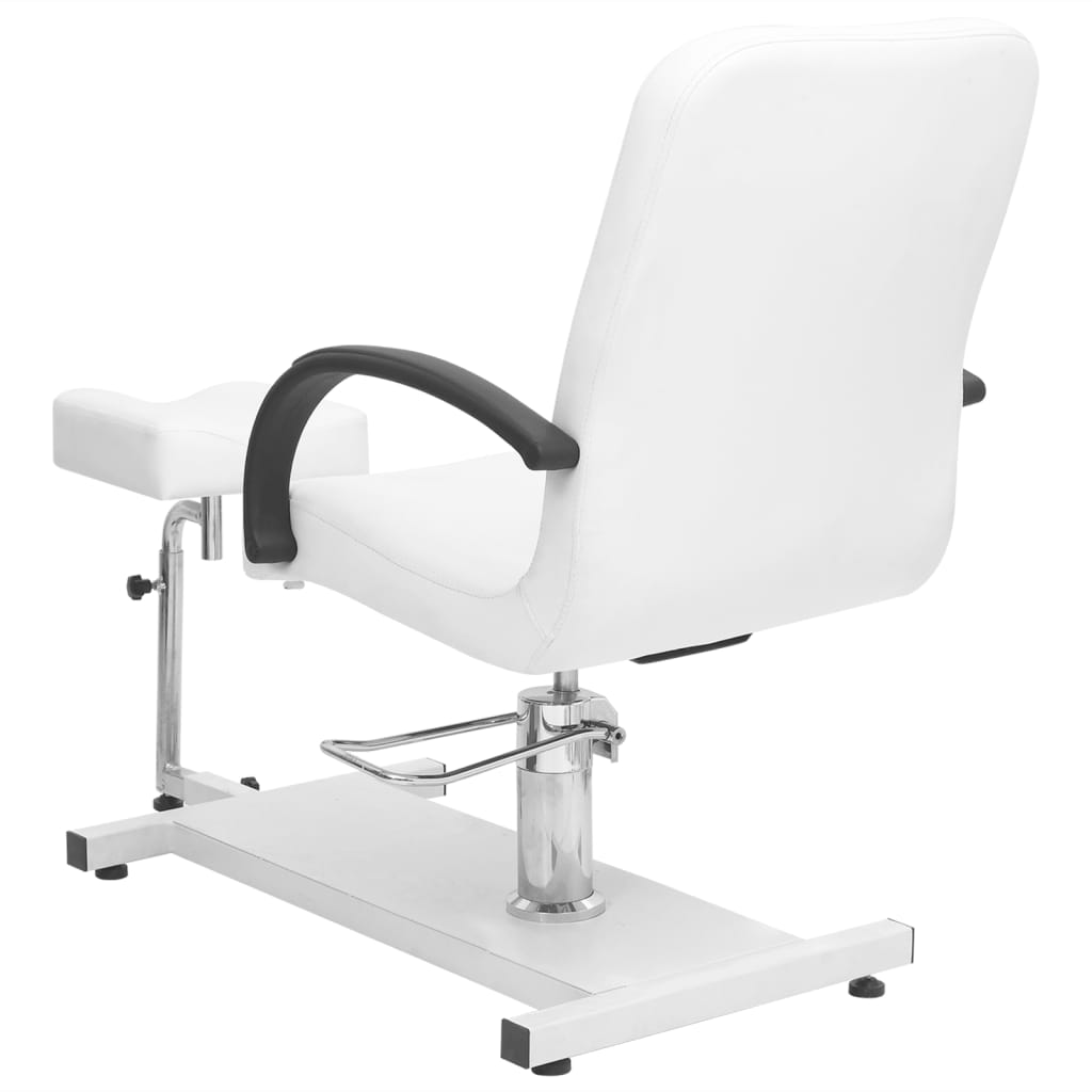 vidaXL Massage Chair with Footrest White 50"x23.6"x38.6" Faux Leather-3