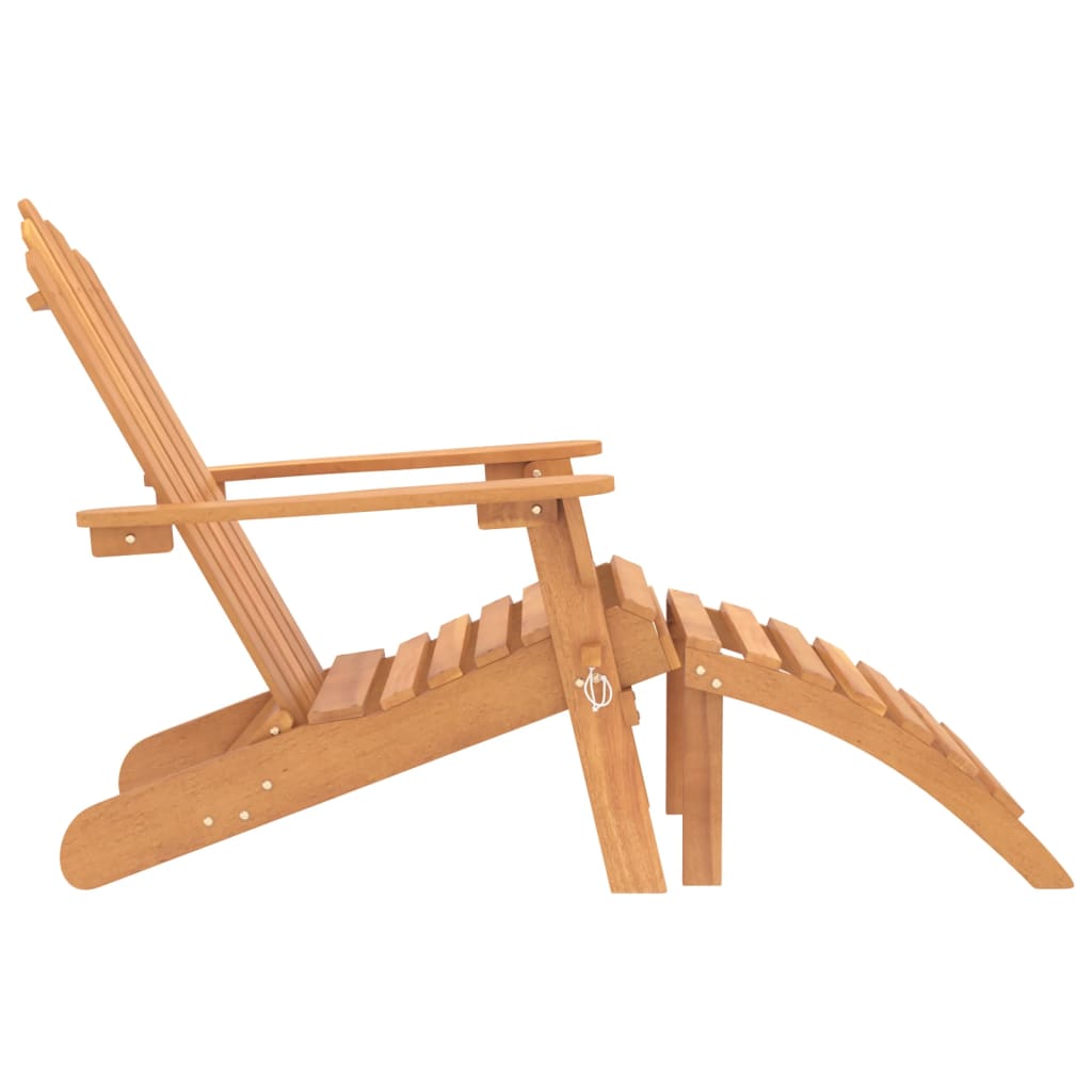 vidaXL Patio Adirondack Chair with Footrest Solid Wood Acacia