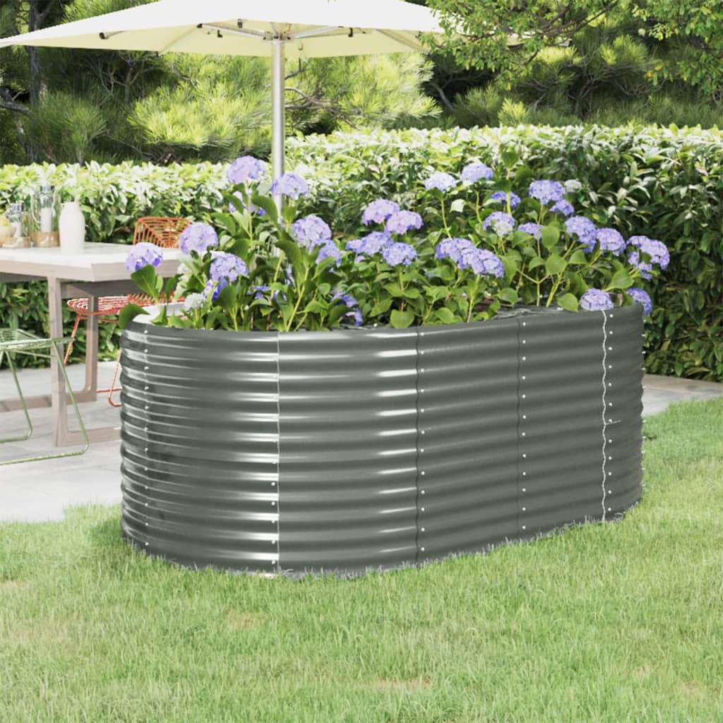vidaXL Garden Raised Bed Patio Outdoor Raised Planter Box Powder-coated Steel
