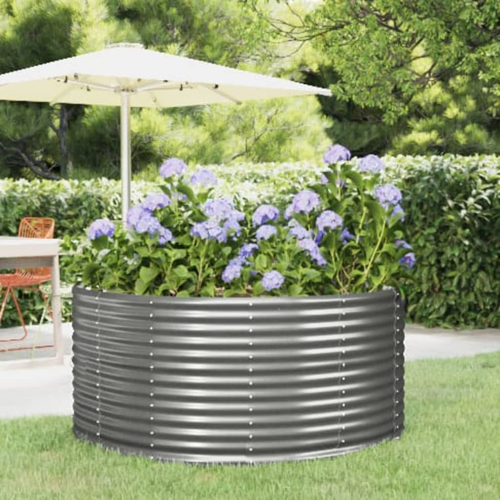 vidaXL Garden Raised Bed Patio Outdoor Raised Planter Box Powder-coated Steel