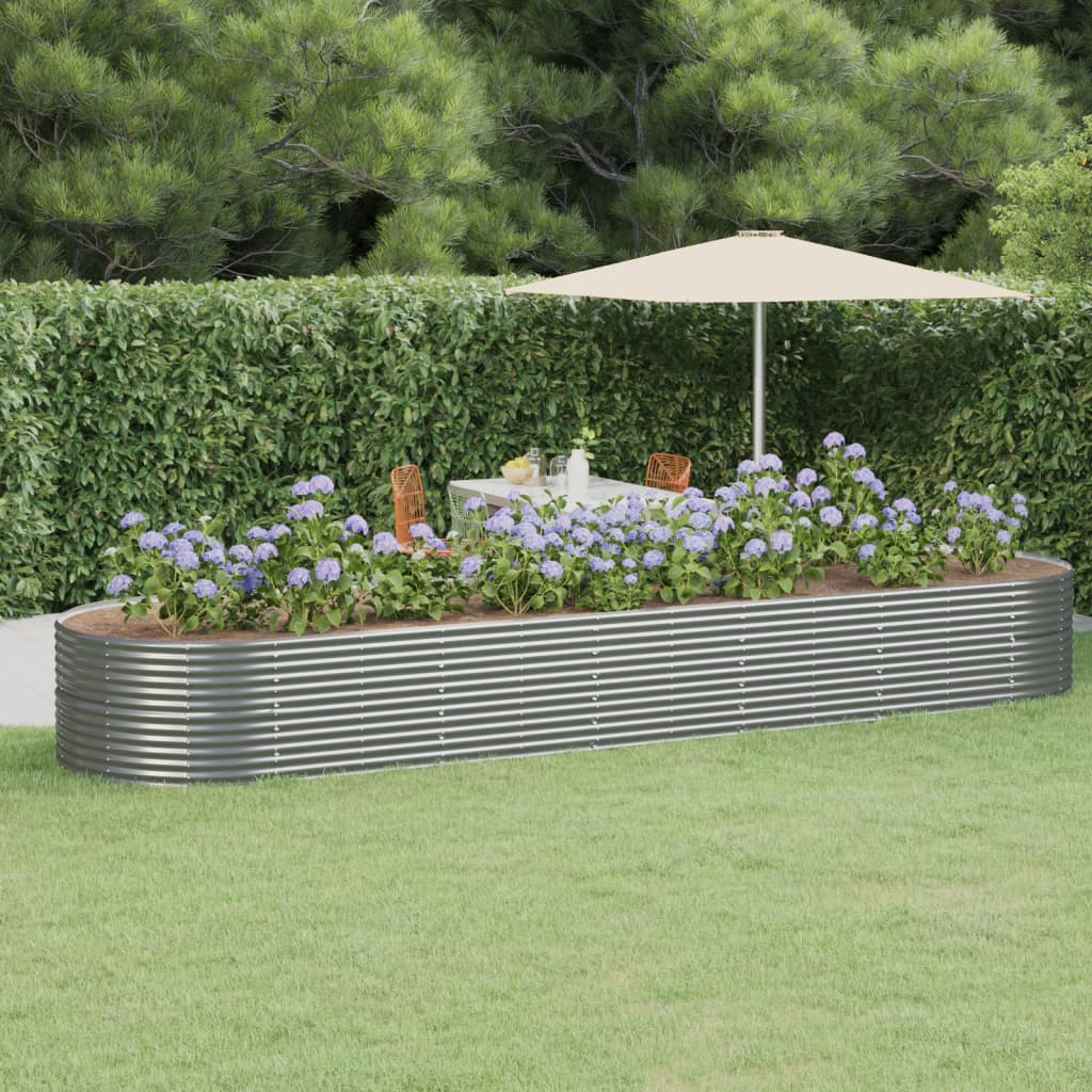 vidaXL Garden Raised Bed Patio Outdoor Raised Planter Box Powder-coated Steel