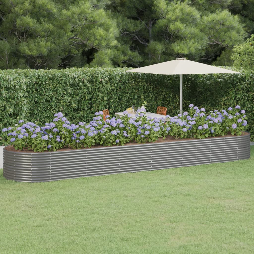 vidaXL Garden Raised Bed Patio Outdoor Raised Planter Box Powder-coated Steel