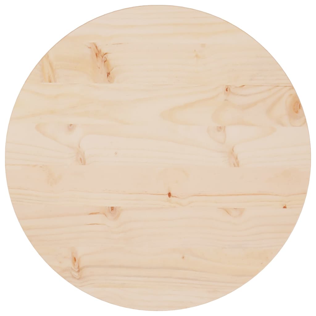 vidaXL Table Top Replacement Round for Garden Coffee Table Solid Wood Pine-1