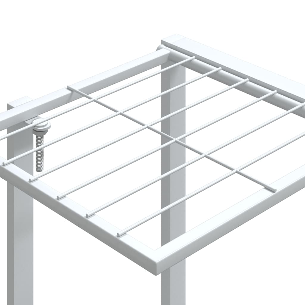vidaXL Flower Stand with Wheels 37.2"x9.6"x36" White Iron